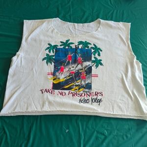 '80s vintage echo Lodge cut off t-shirt crop sleeveless surfer water skiing